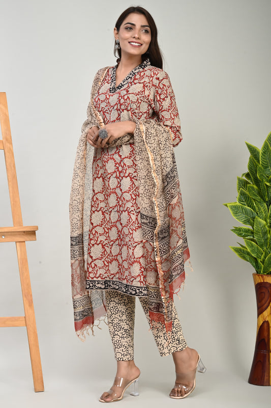 Cotton Suit with Pure Kota Doriya Dupatta