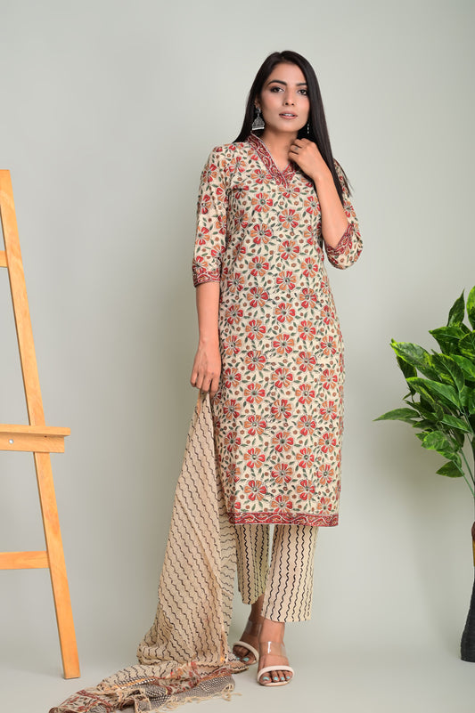 Cotton Suit with Pure Kota Doriya Dupatta