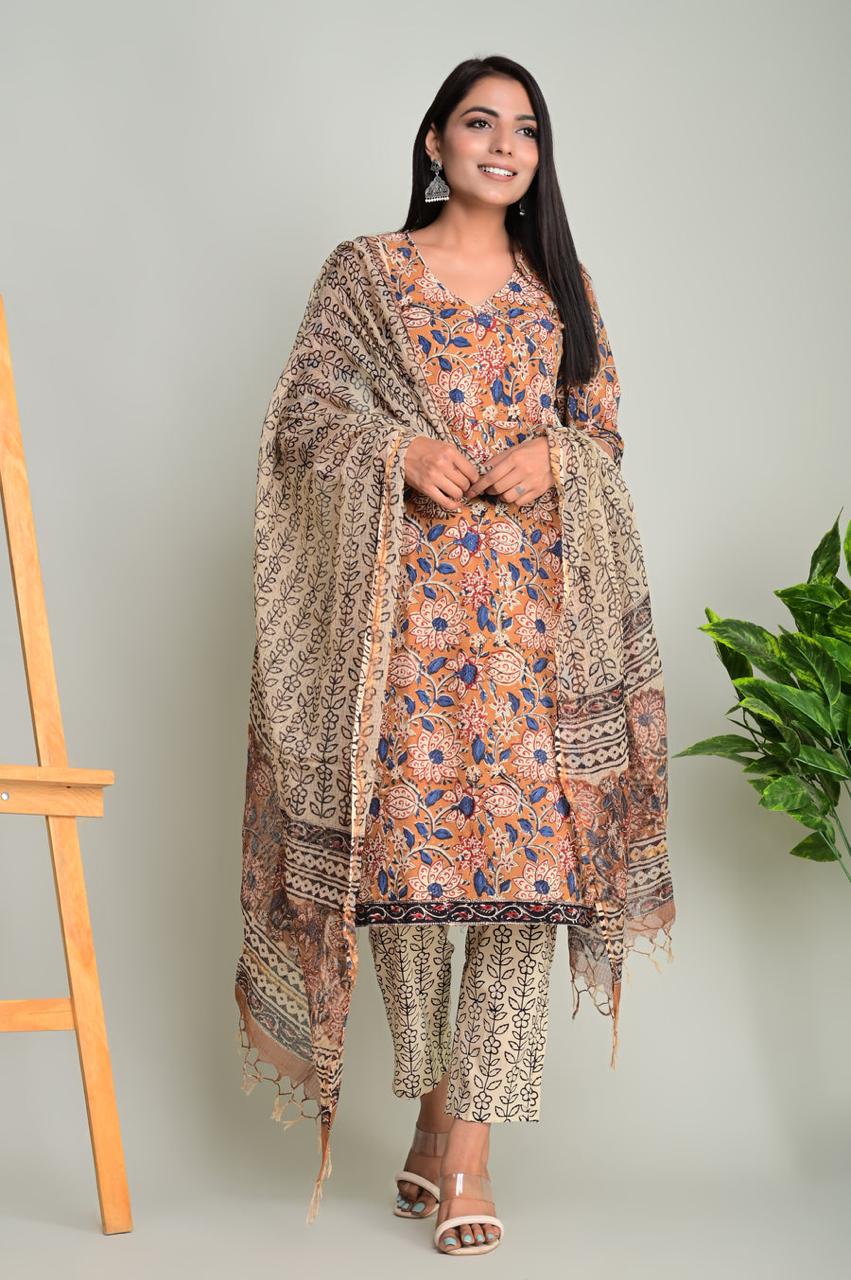 Cotton Suit with Pure Kota Doriya Dupatta