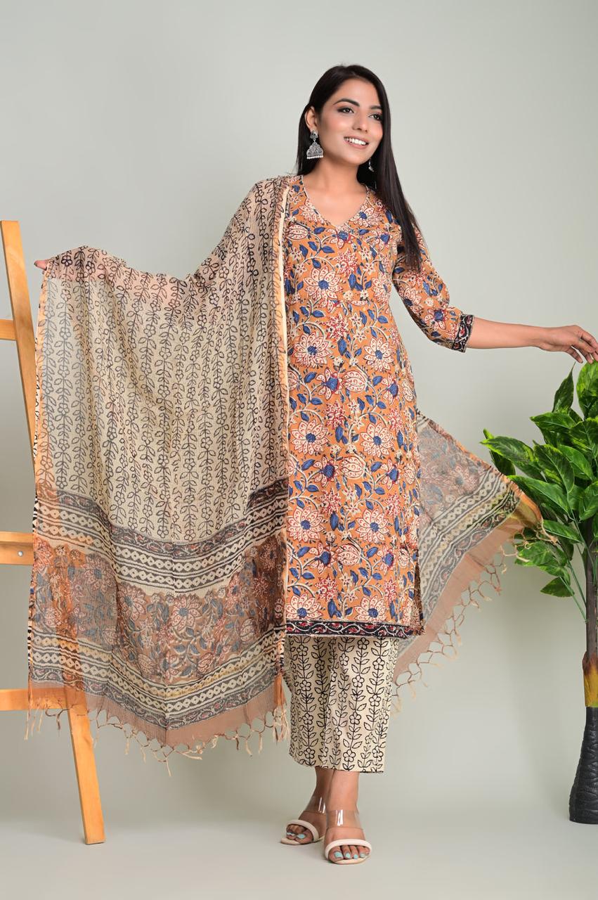 Cotton Suit with Pure Kota Doriya Dupatta