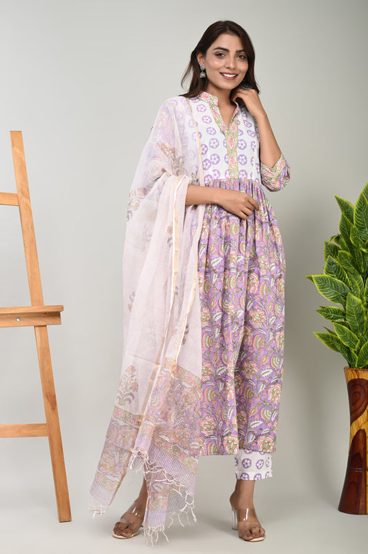 Cotton Suit with Pure Kota Doriya Dupatta