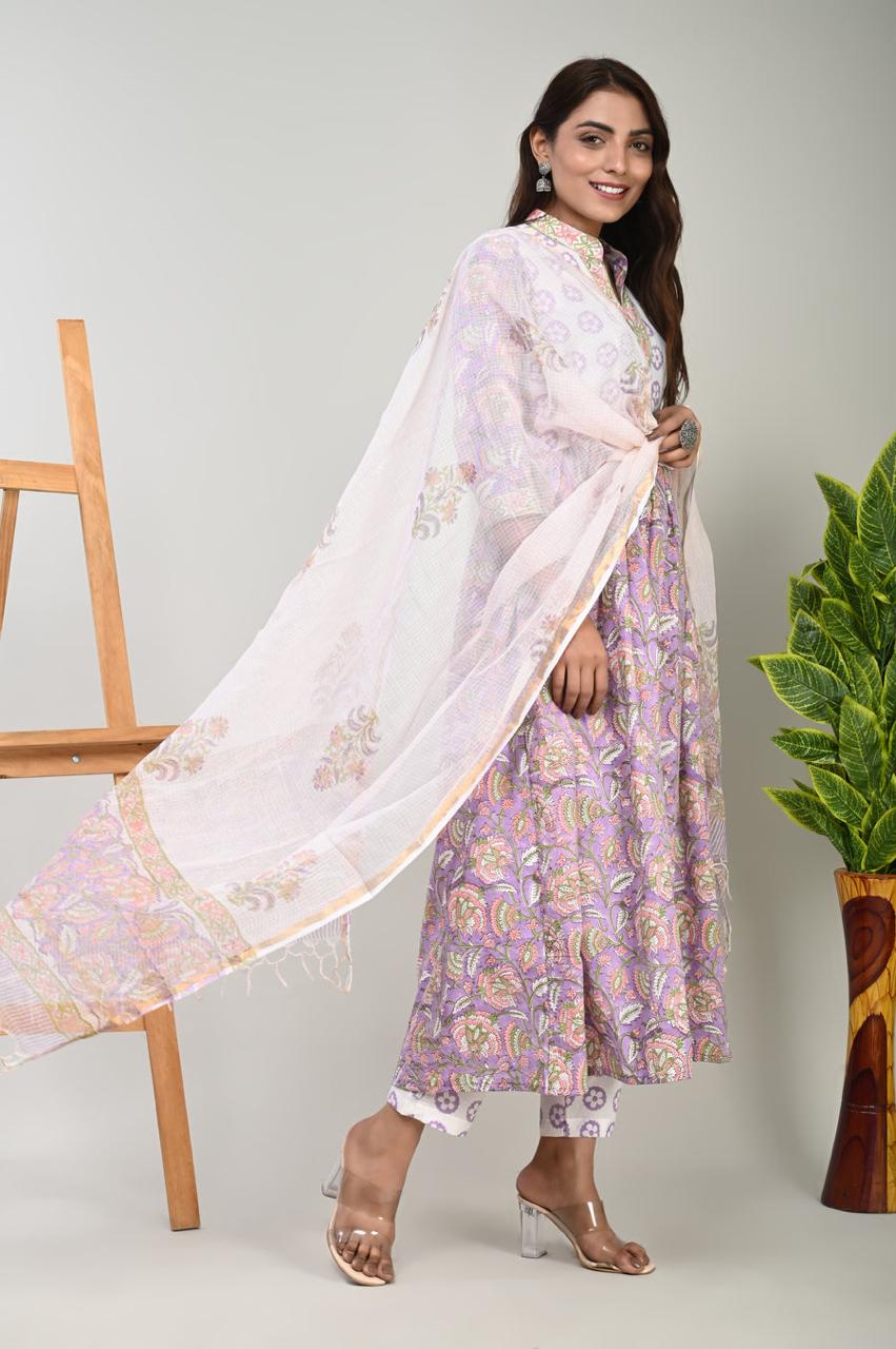 Cotton Suit with Pure Kota Doriya Dupatta