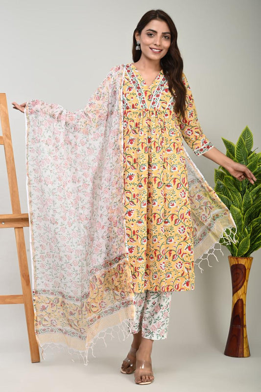 Cotton Suit with Pure Kota Doriya Dupatta