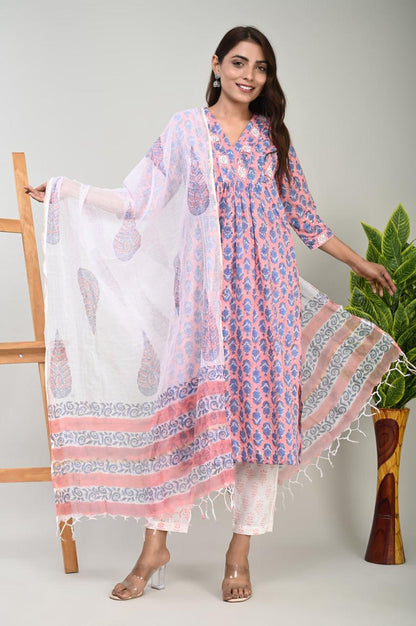 Cotton Suit with Pure Kota Doriya Dupatta