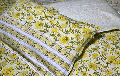 Beautiful Hand Block Printed Double Bedsheet with Two Pillow Covers