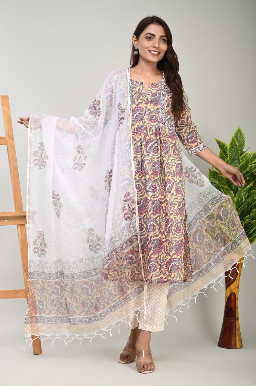 Cotton Suit with Pure Kota Doriya Dupatta