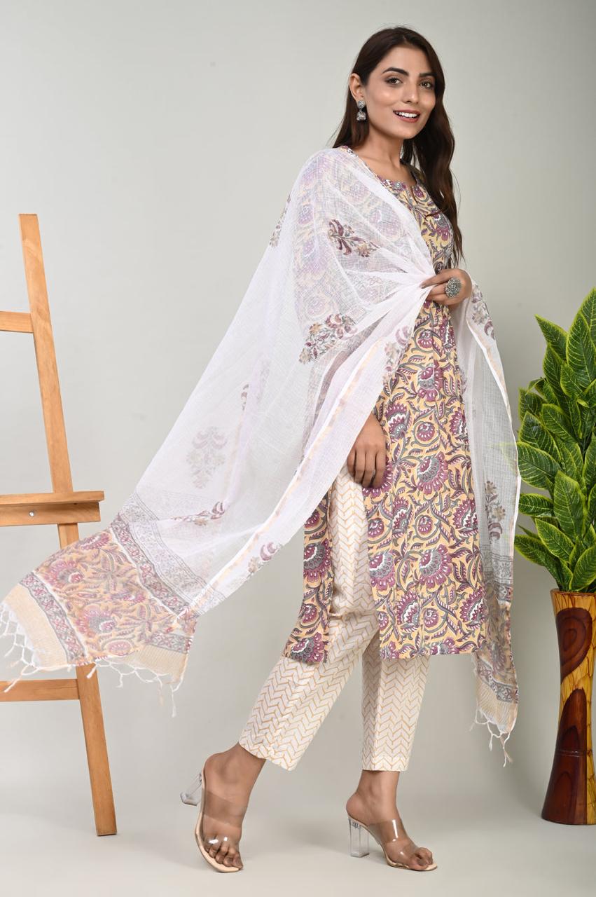 Cotton Suit with Pure Kota Doriya Dupatta