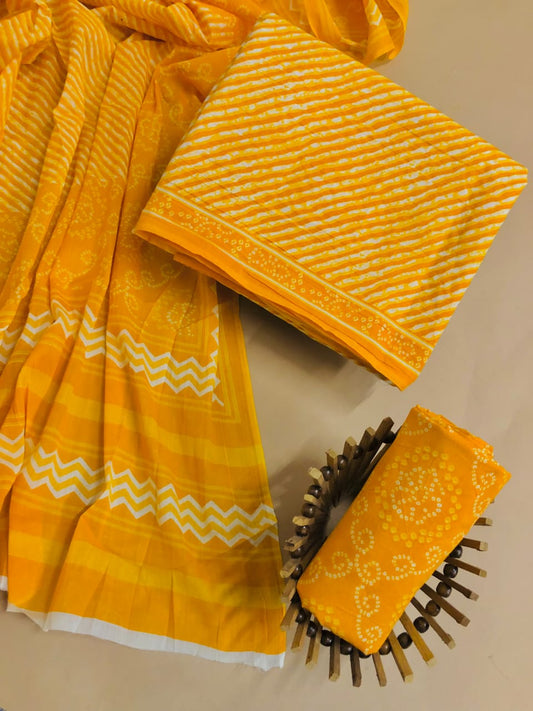 Cotton Suit with Mulmul Cotton Dupatta