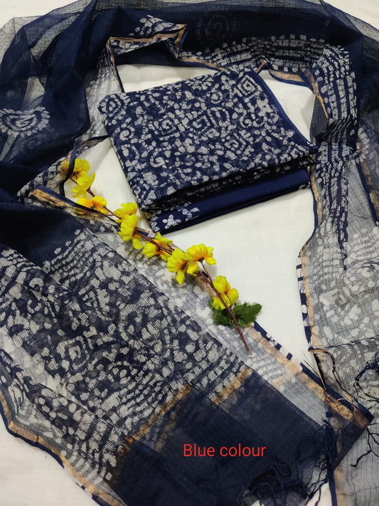 Block printed Kota Doriya Suit with Kota Doriya Dupatta