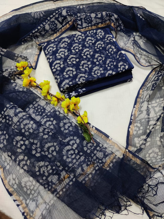 Block printed Kota Doriya Suit with Kota Doriya Dupatta