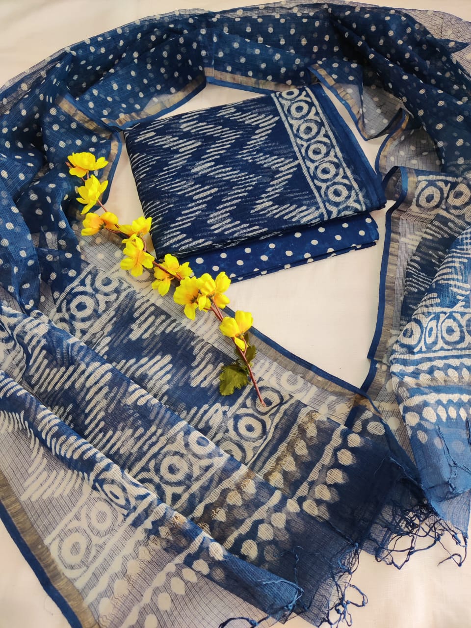 Block printed Kota Doriya Suit with Kota Doriya Dupatta