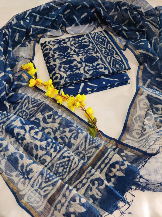 Block printed Kota Doriya Suit with Kota Doriya Dupatta