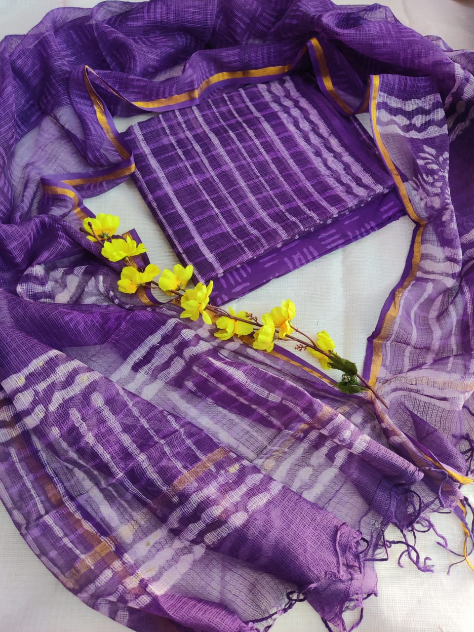 Block printed Kota Doriya Suit with Kota Doriya Dupatta