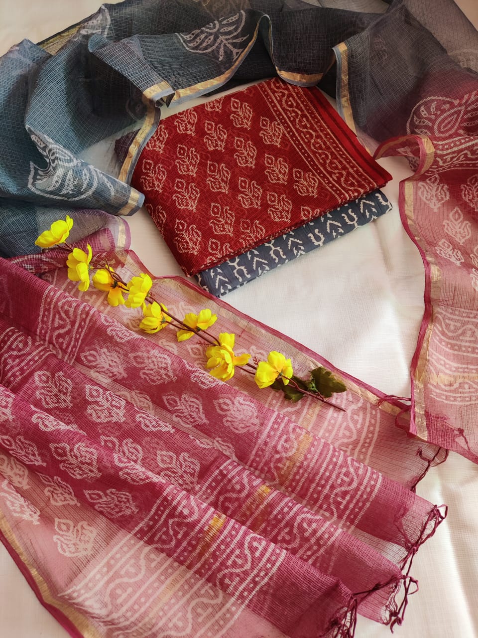 Block printed Kota Doriya Suit with Kota Doriya Dupatta