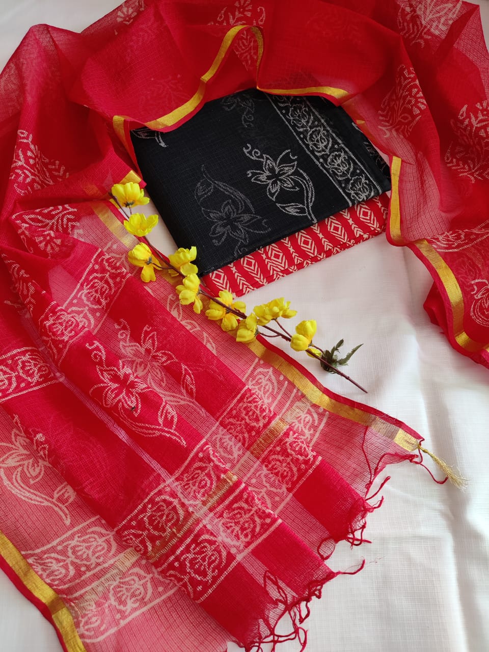 Block printed Kota Doriya Suit with Kota Doriya Dupatta