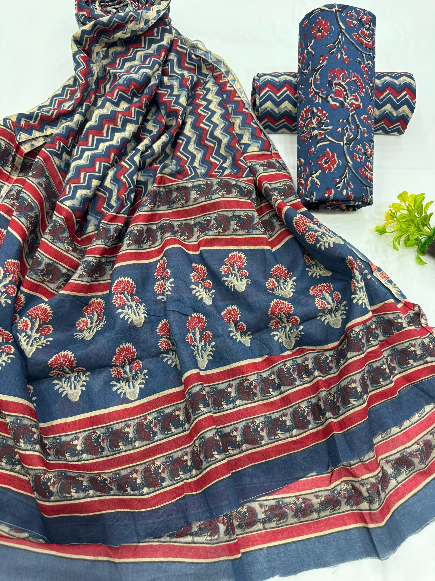 Cotton Suit Set with Mul Cotton Dupatta