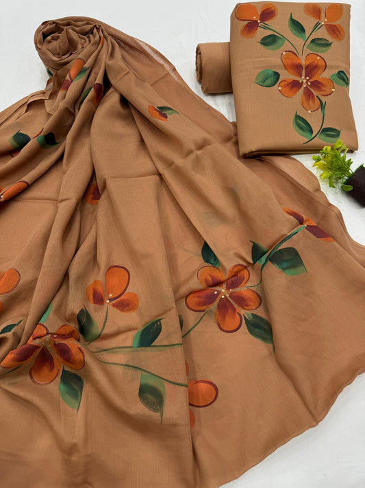 Cotton Suit Set with Mul Cotton Dupatta