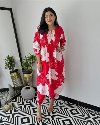 Floral Kurti Pant Set