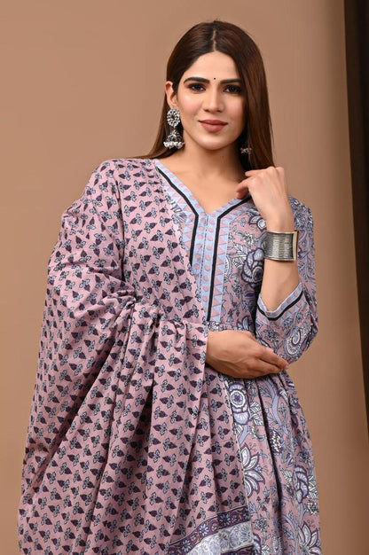 Nyra Cut Cotton Suit with Mulmul Dupatta