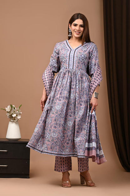 Nyra Cut Cotton Suit with Mulmul Dupatta