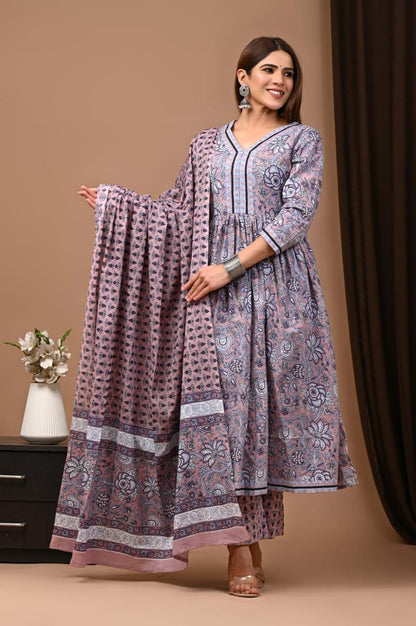 Nyra Cut Cotton Suit with Mulmul Dupatta