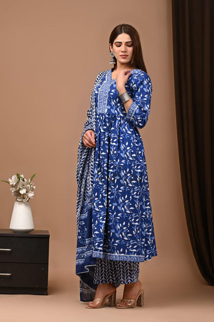 Nyra Cut Cotton Suit with Mulmul Dupatta