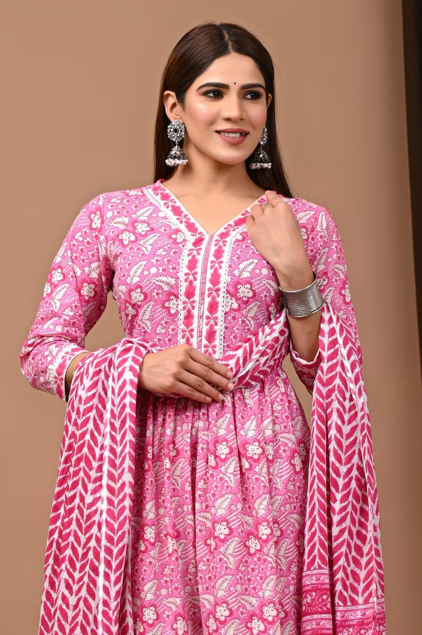 Nyra Cut Cotton Suit with Mulmul Dupatta