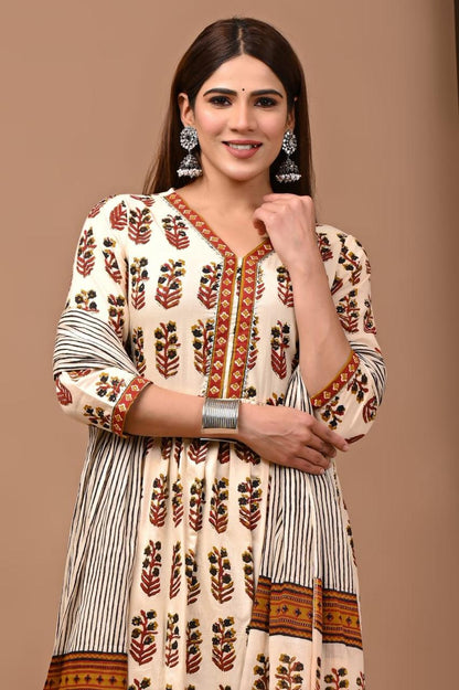 Nyra Cut Cotton Suit with Mulmul Dupatta